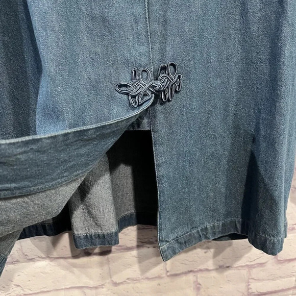 Saint Germain Paris Vintage Denim Chore Jacket Embellished Chambray Shacket - Picture 8 of 14